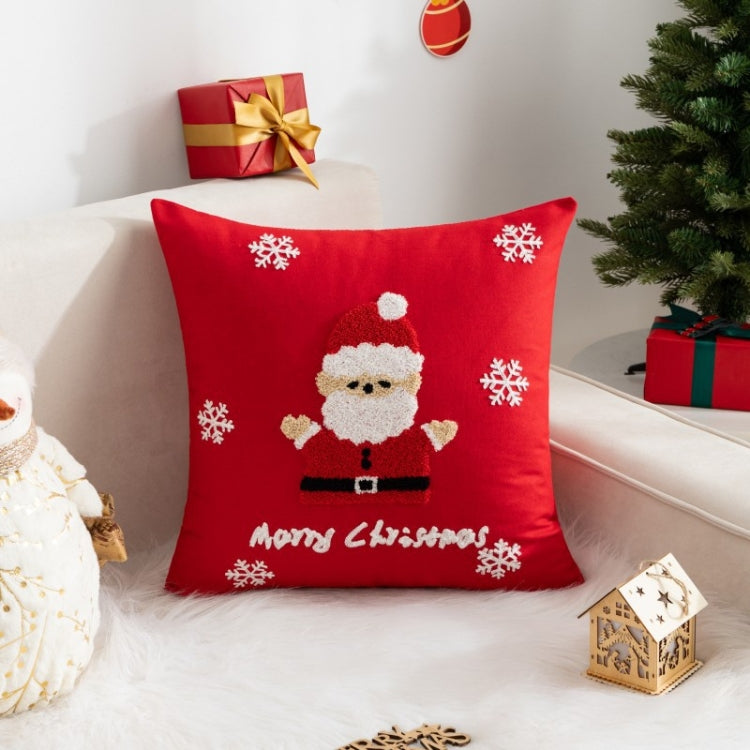 45x45cm Christmas Decoration Pillowcase Cartoon Printing Embroidery Pillow Cushion, Pillow Core Not Included