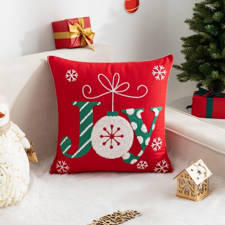 45x45cm Christmas Decoration Pillowcase Cartoon Printing Embroidery Pillow Cushion, Pillow Core Not Included