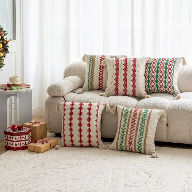 45x45cm Christmas Jacquard Sofa Pillowcase Simple Recliner Pillow Cover, Pillow Core Not Included