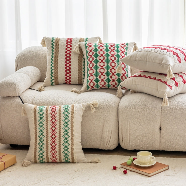 45x45cm Christmas Jacquard Sofa Pillowcase Simple Recliner Pillow Cover, Pillow Core Not Included
