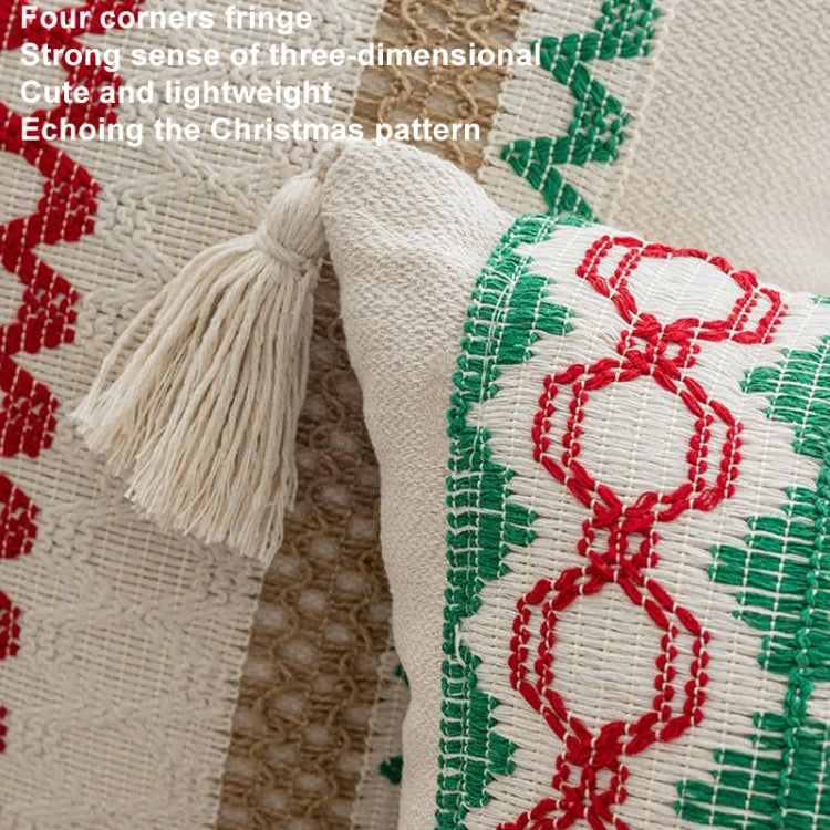 45x45cm Christmas Jacquard Sofa Pillowcase Simple Recliner Pillow Cover, Pillow Core Not Included