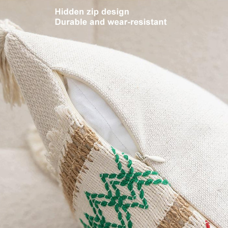 45x45cm Christmas Jacquard Sofa Pillowcase Simple Recliner Pillow Cover, Pillow Core Not Included