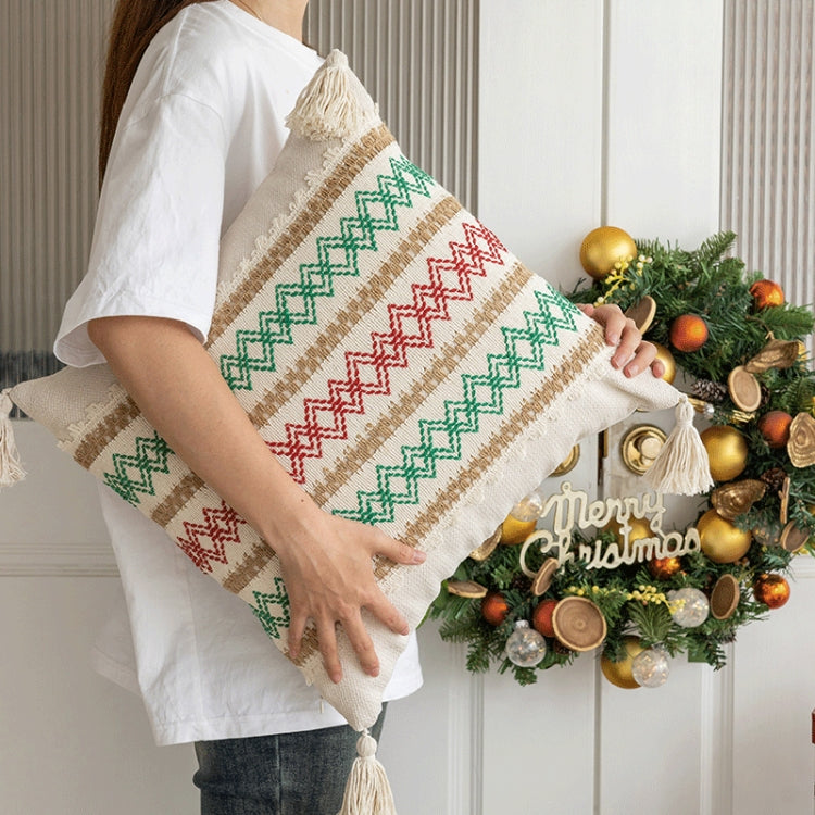 45x45cm Christmas Jacquard Sofa Pillowcase Simple Recliner Pillow Cover, Pillow Core Not Included