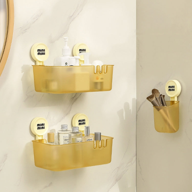 Suction Cup Organizer Home Bathroom Hanging Basket Shelf Wall-mounted Kitchen No-Punch Storage Rack