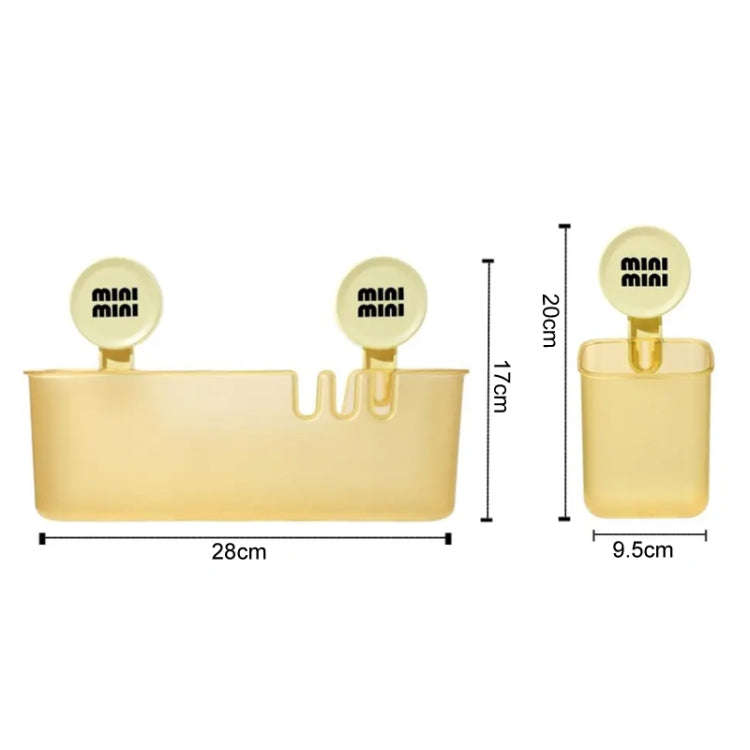 Suction Cup Organizer Home Bathroom Hanging Basket Shelf Wall-mounted Kitchen No-Punch Storage Rack