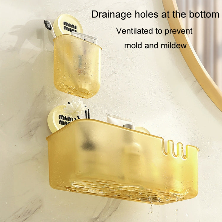 Suction Cup Organizer Home Bathroom Hanging Basket Shelf Wall-mounted Kitchen No-Punch Storage Rack