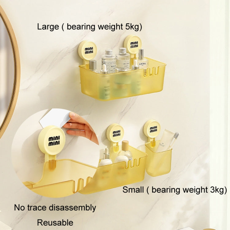 Suction Cup Organizer Home Bathroom Hanging Basket Shelf Wall-mounted Kitchen No-Punch Storage Rack