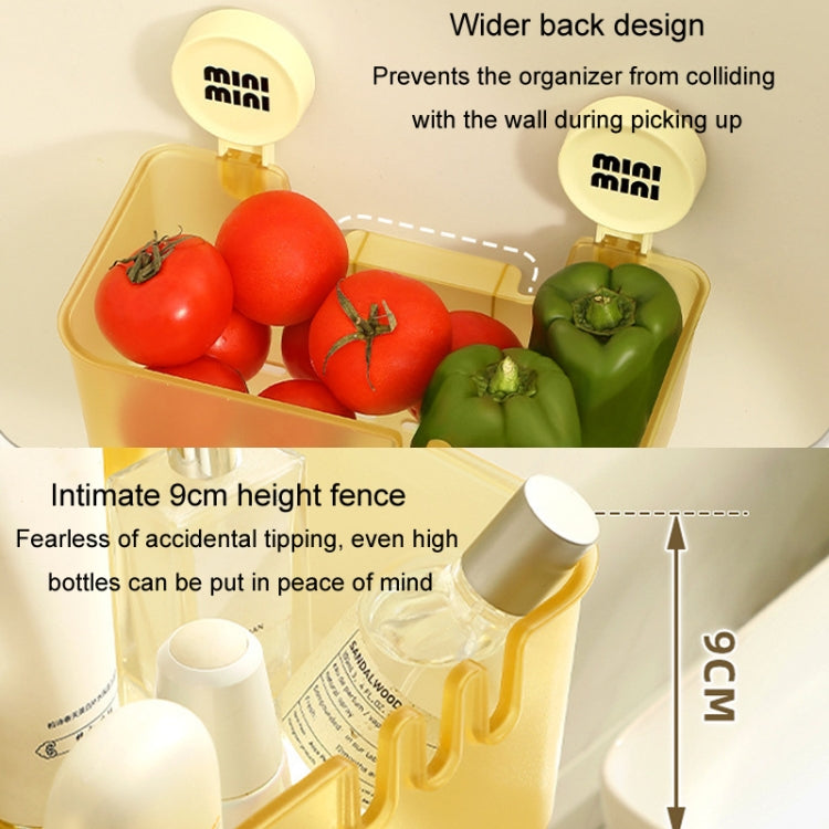 Suction Cup Organizer Home Bathroom Hanging Basket Shelf Wall-mounted Kitchen No-Punch Storage Rack