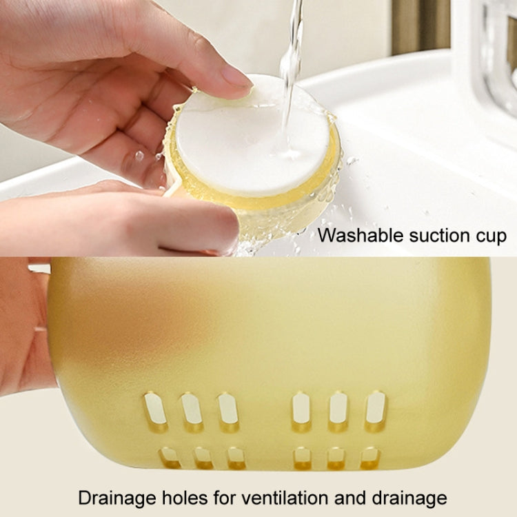 Suction Cup Organizer Home Bathroom Hanging Basket Shelf Wall-mounted Kitchen No-Punch Storage Rack