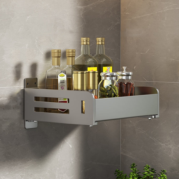 Wall Mounted Kitchen Spice Rack Carbon Steel Bathroom Storage Shelf Towel Rack