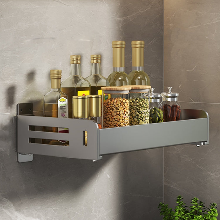Wall Mounted Kitchen Spice Rack Carbon Steel Bathroom Storage Shelf Towel Rack