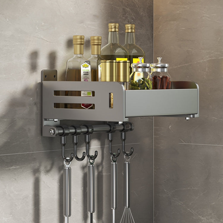 Wall Mounted Kitchen Spice Rack Carbon Steel Bathroom Storage Shelf Towel Rack