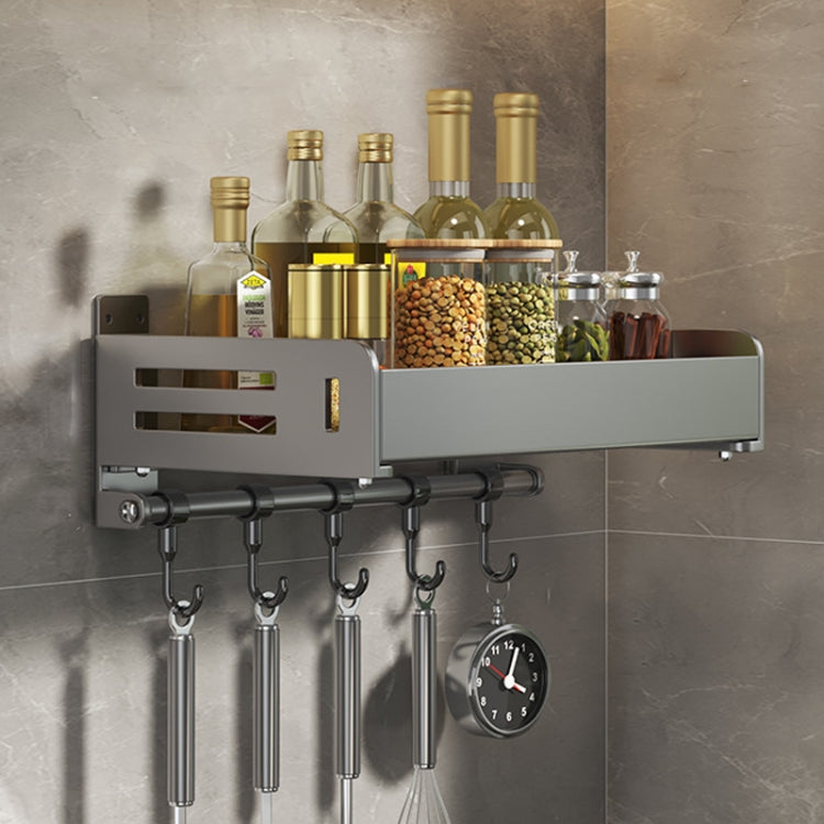 Wall Mounted Kitchen Spice Rack Carbon Steel Bathroom Storage Shelf Towel Rack