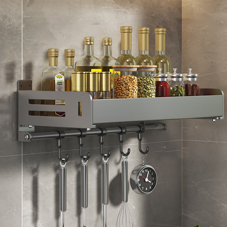 Wall Mounted Kitchen Spice Rack Carbon Steel Bathroom Storage Shelf Towel Rack