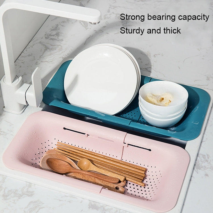 Retractable Plastic Drain Basket Sink Rack Kitchen Sink Vegetable Washing Basket