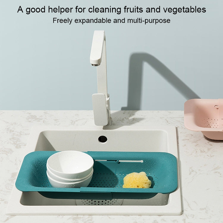Retractable Plastic Drain Basket Sink Rack Kitchen Sink Vegetable Washing Basket