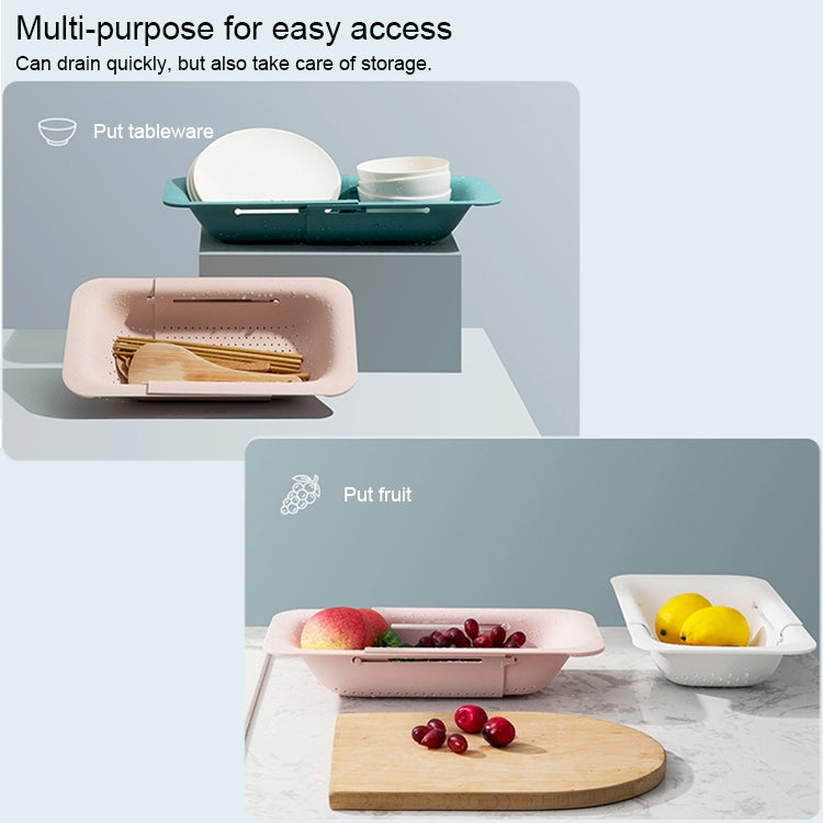 Retractable Plastic Drain Basket Sink Rack Kitchen Sink Vegetable Washing Basket