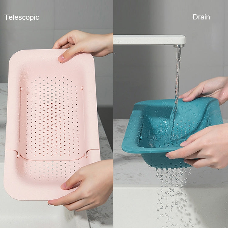 Retractable Plastic Drain Basket Sink Rack Kitchen Sink Vegetable Washing Basket
