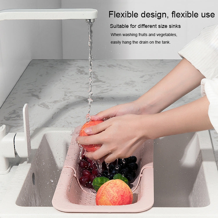 Retractable Plastic Drain Basket Sink Rack Kitchen Sink Vegetable Washing Basket
