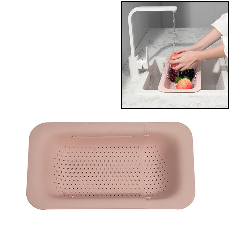 Retractable Plastic Drain Basket Sink Rack Kitchen Sink Vegetable Washing Basket