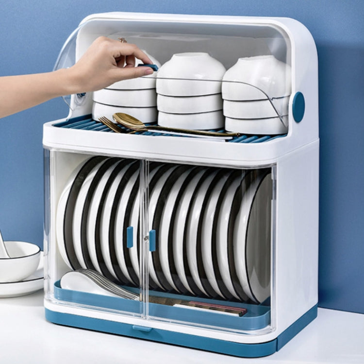 Tableware Storage Box Drain Rack Plastic Cupboard With Lid