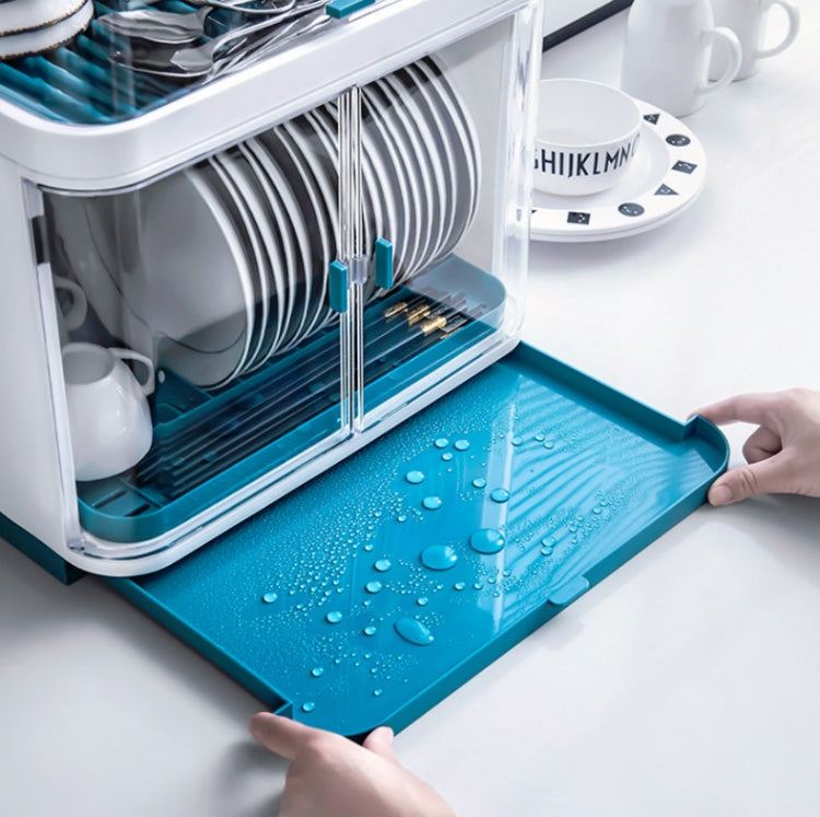 Tableware Storage Box Drain Rack Plastic Cupboard With Lid