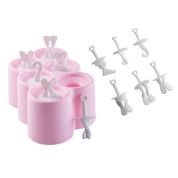 Creative Cartoon Feet Shape Silicone Ice Cube Mold Set Household Frozen Ice Lattice Refrigerator Square Plastic Ice DIY Food Supplement Box with Lid