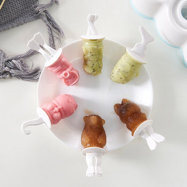 Creative Cartoon Feet Shape Silicone Ice Cube Mold Set Household Frozen Ice Lattice Refrigerator Square Plastic Ice DIY Food Supplement Box with Lid