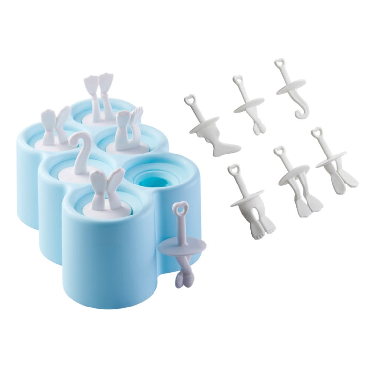 Creative Cartoon Feet Shape Silicone Ice Cube Mold Set Household Frozen Ice Lattice Refrigerator Square Plastic Ice DIY Food Supplement Box with Lid
