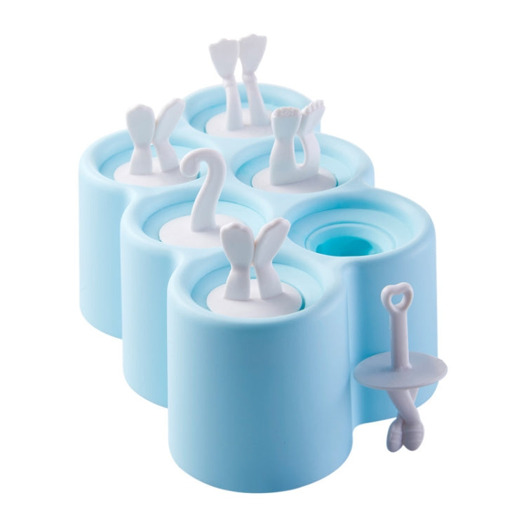 Creative Cartoon Feet Shape Silicone Ice Cube Mold Set Household Frozen Ice Lattice Refrigerator Square Plastic Ice DIY Food Supplement Box with Lid