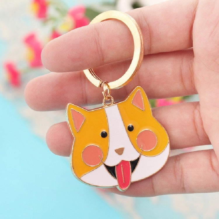 Adorable 4-Piece Cartoon Animal Head Keyring Set - Metal Car Charm