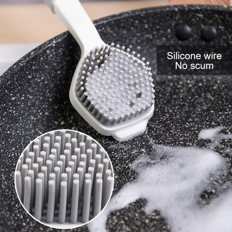 Two-color Bangs Head Wash Pot Brush Kitchen Long Handle Cleaning Brush