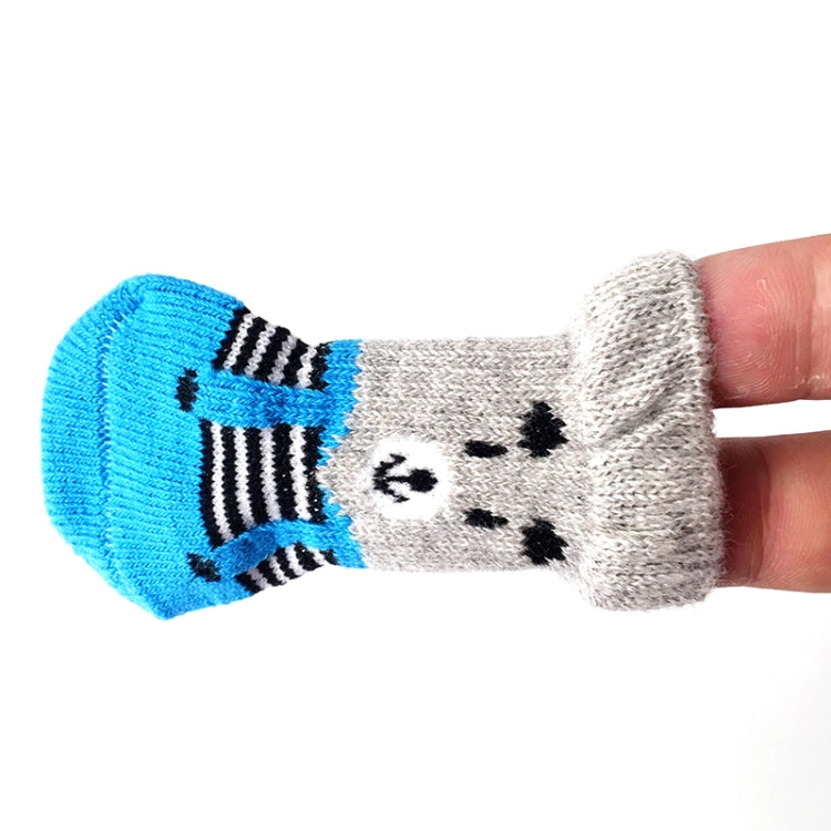 4pcs /Set Cute Puppy Dogs Pet Knitted Anti-slip Socks