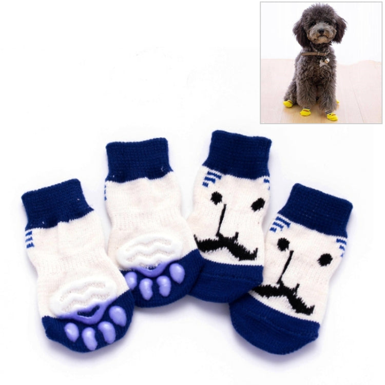 4pcs /Set Cute Puppy Dogs Pet Knitted Anti-slip Socks