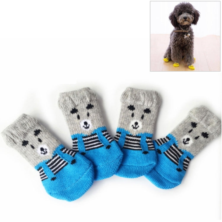 4pcs /Set Cute Puppy Dogs Pet Knitted Anti-slip Socks