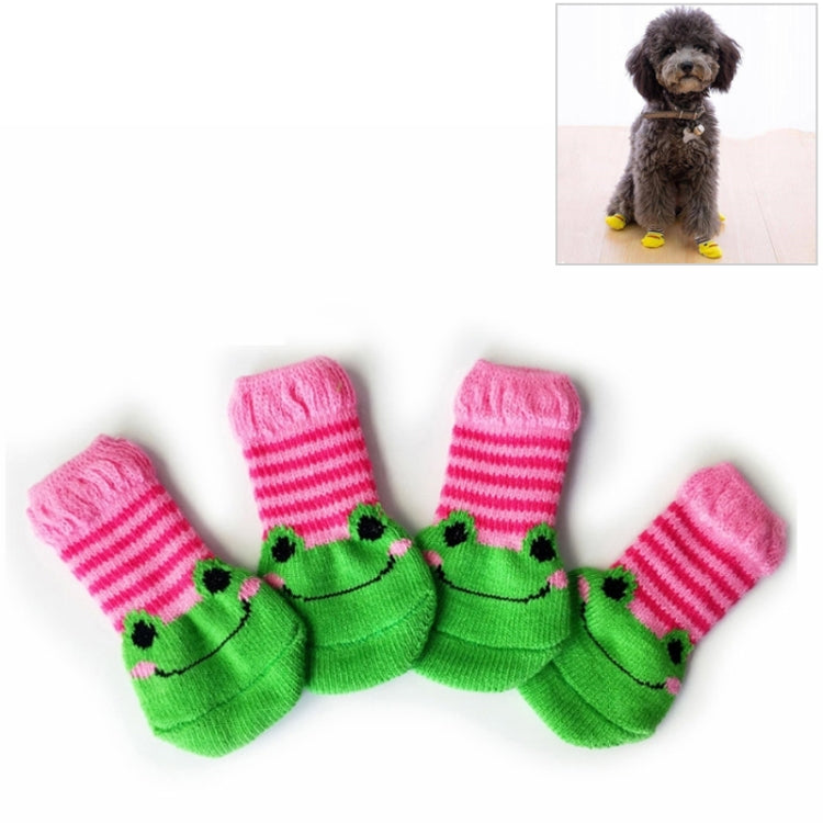 4pcs /Set Cute Puppy Dogs Pet Knitted Anti-slip Socks