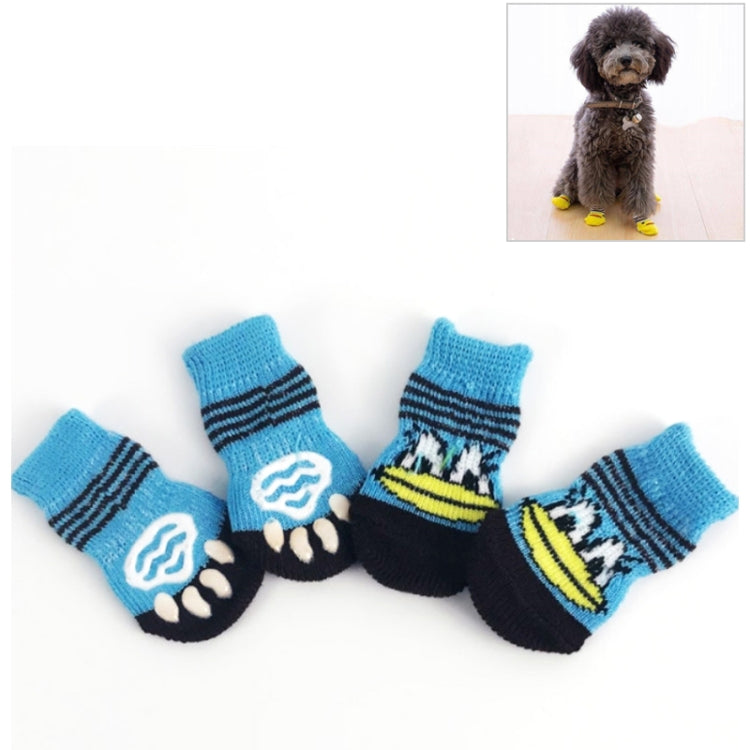 4pcs /Set Cute Puppy Dogs Pet Knitted Anti-slip Socks