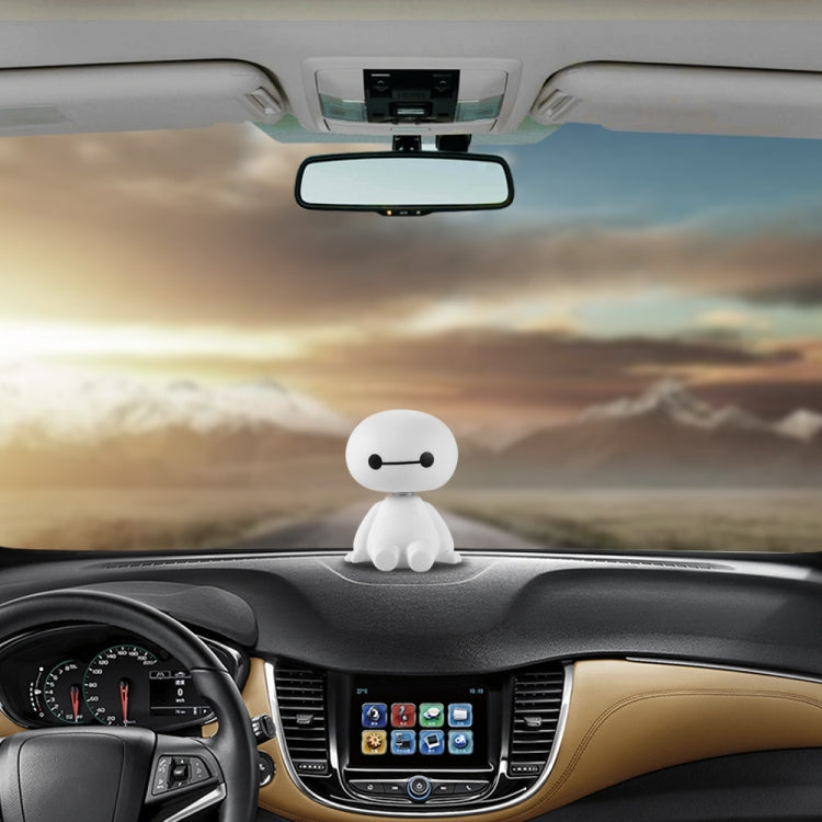 Cheerful Baymax Shaking Head Robot Figure for Car Decoration