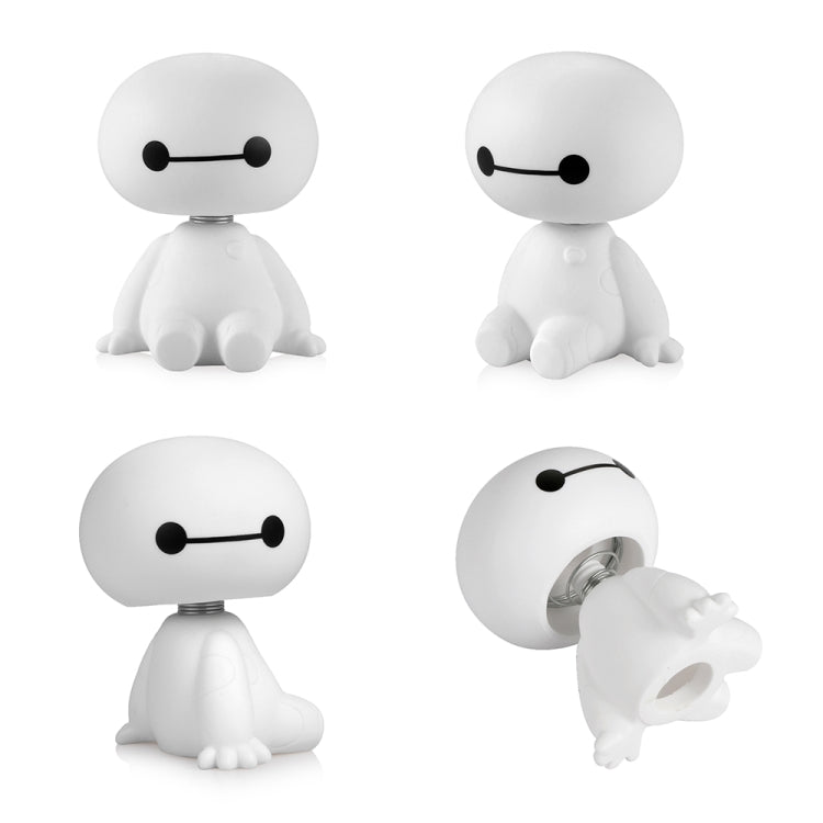 Cheerful Baymax Shaking Head Robot Figure for Car Decoration