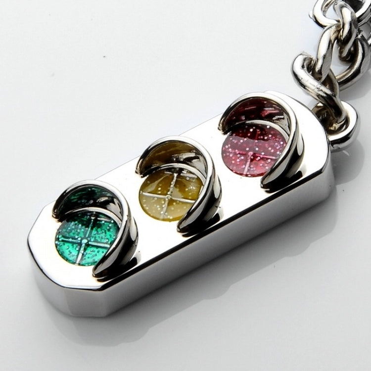 Miniature 3D Traffic Signal Keychain - Alloy Car Key Ring