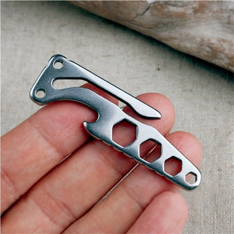 Versatile Keychain Multi-Tool: Stainless Steel Bottle Opener, Pry Bar, and Hex Wrench