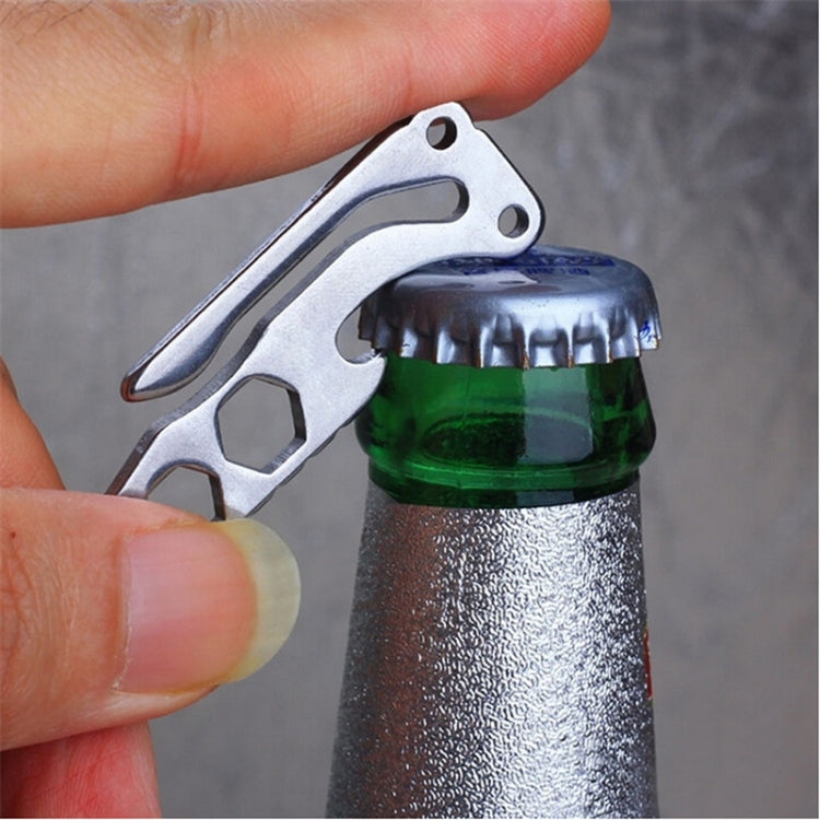 Versatile Keychain Multi-Tool: Stainless Steel Bottle Opener, Pry Bar, and Hex Wrench