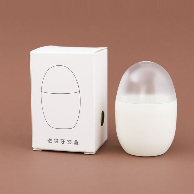 Household Living Room Egg Shape Magnetic Suction Toothpick Box Refrigerator Magnetite Toothpick Holder Random Color Delivery