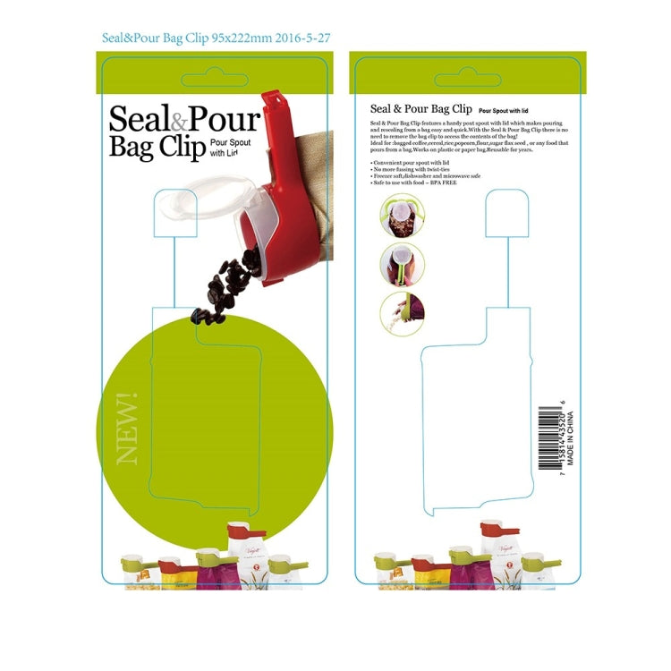 2 PCS Food Snack Storage Seal Sealing Pour Bag Clips Sealer
