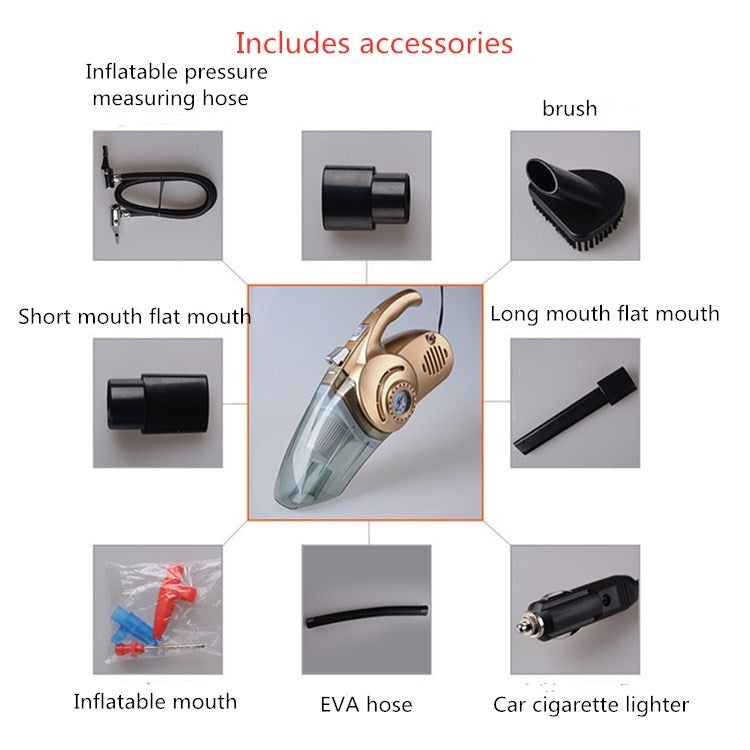 Car Vacuum Cleaner Four-in-one Air Pump Car Wireless Pump Powerful Inflator, Four-in-one Air Pump