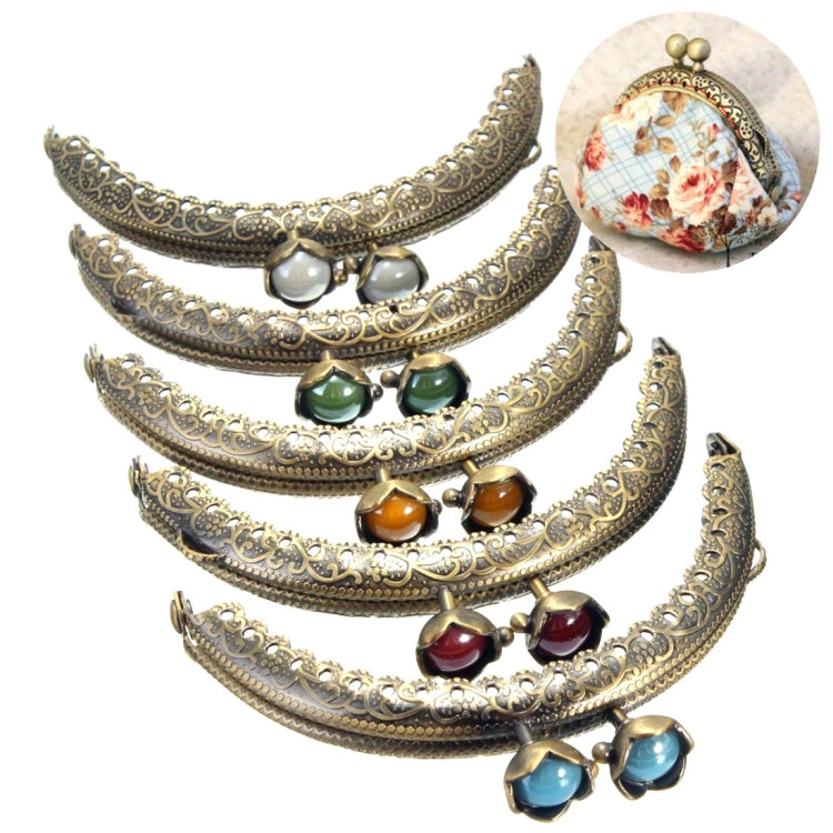 85mm Metal Half Circle Embossed Retro Bag Accessories，Random Color Delivery