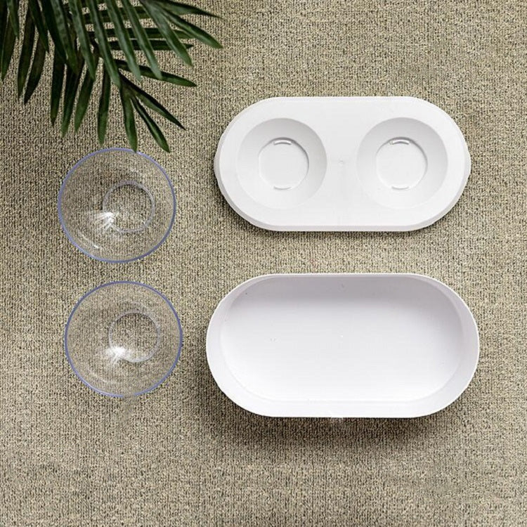 Transparent Pet Bowl Grain Storage Type Neck Protector Oblique Double Bowl