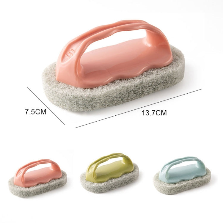 Kitchen Tile Bathtub Brush Household Brush Pot Scouring Sponge Cleaning Brush with Handle Random Color Delivery
