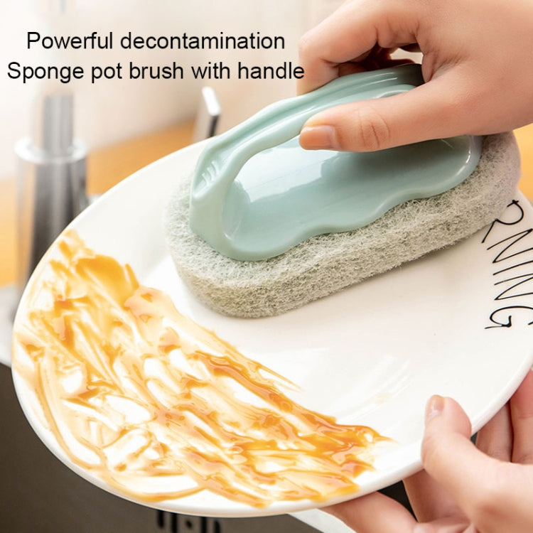 Kitchen Tile Bathtub Brush Household Brush Pot Scouring Sponge Cleaning Brush with Handle Random Color Delivery