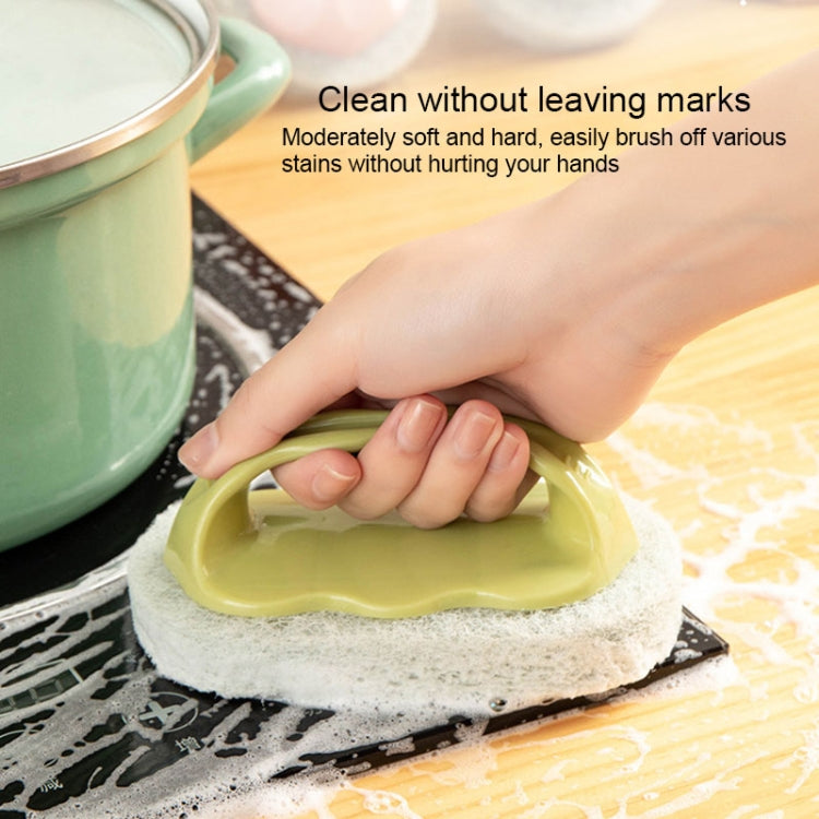 Kitchen Tile Bathtub Brush Household Brush Pot Scouring Sponge Cleaning Brush with Handle Random Color Delivery